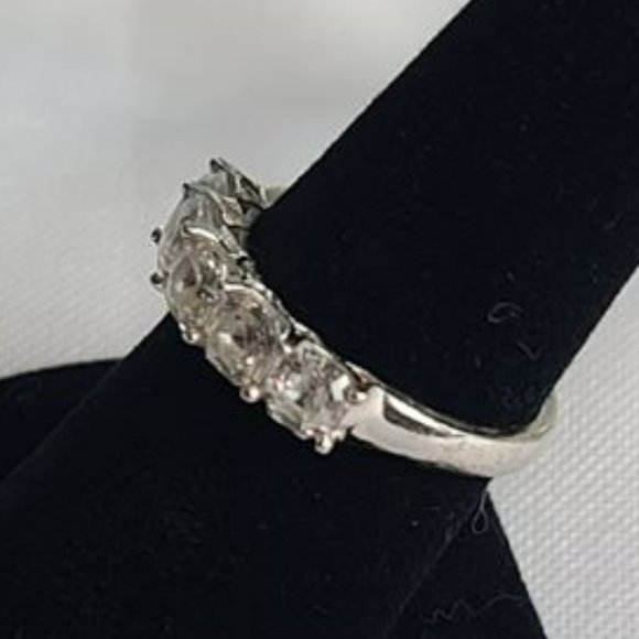 DIAMONIQUE  2 cttw Wedding/Anniversary Band Platinum Clad Sterling ASSCHER CUT - Picture 7 of 10